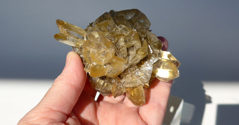 Winged Golden Winnipeg Selenite Sphere